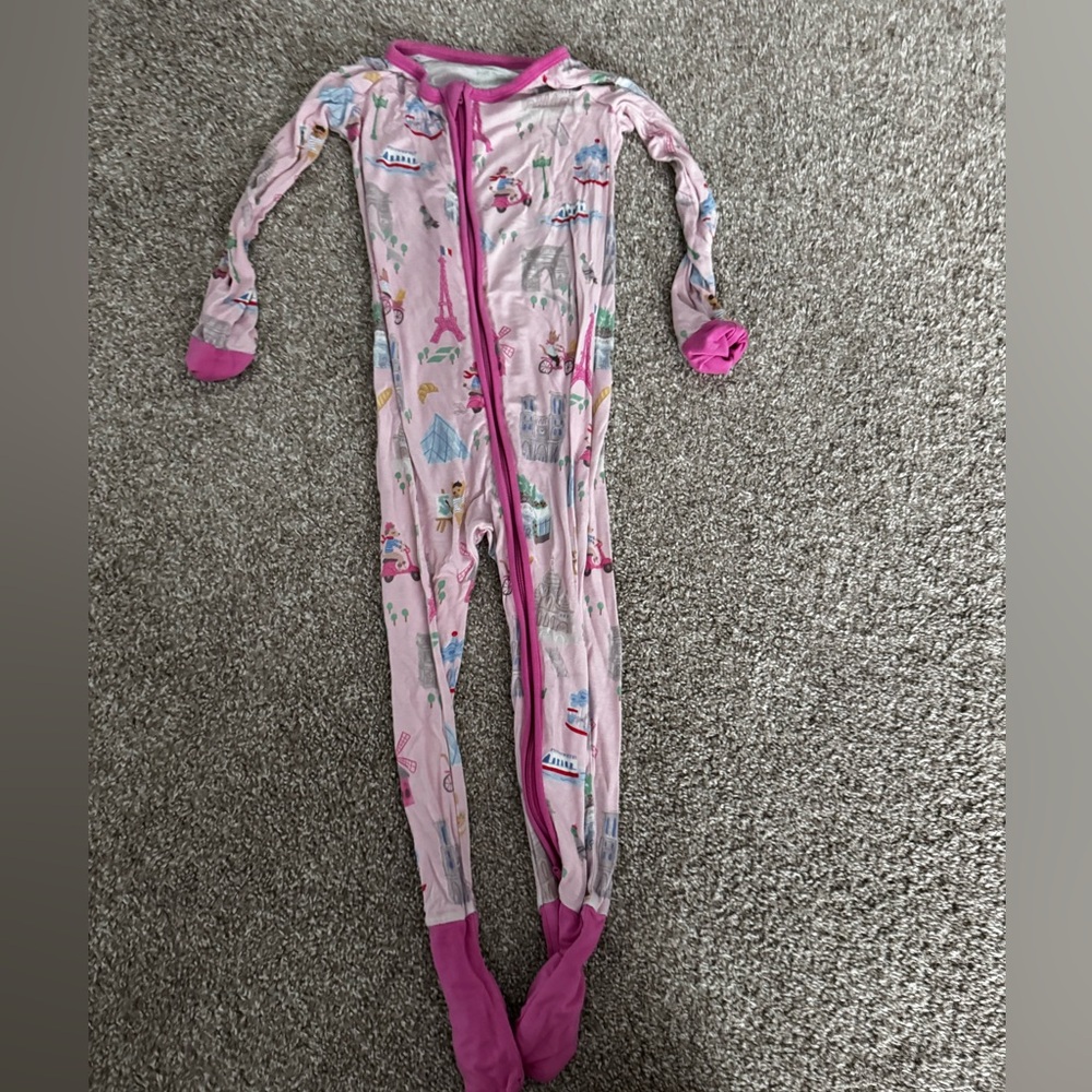 Little Sleepies Pink Floral Footie One Piece